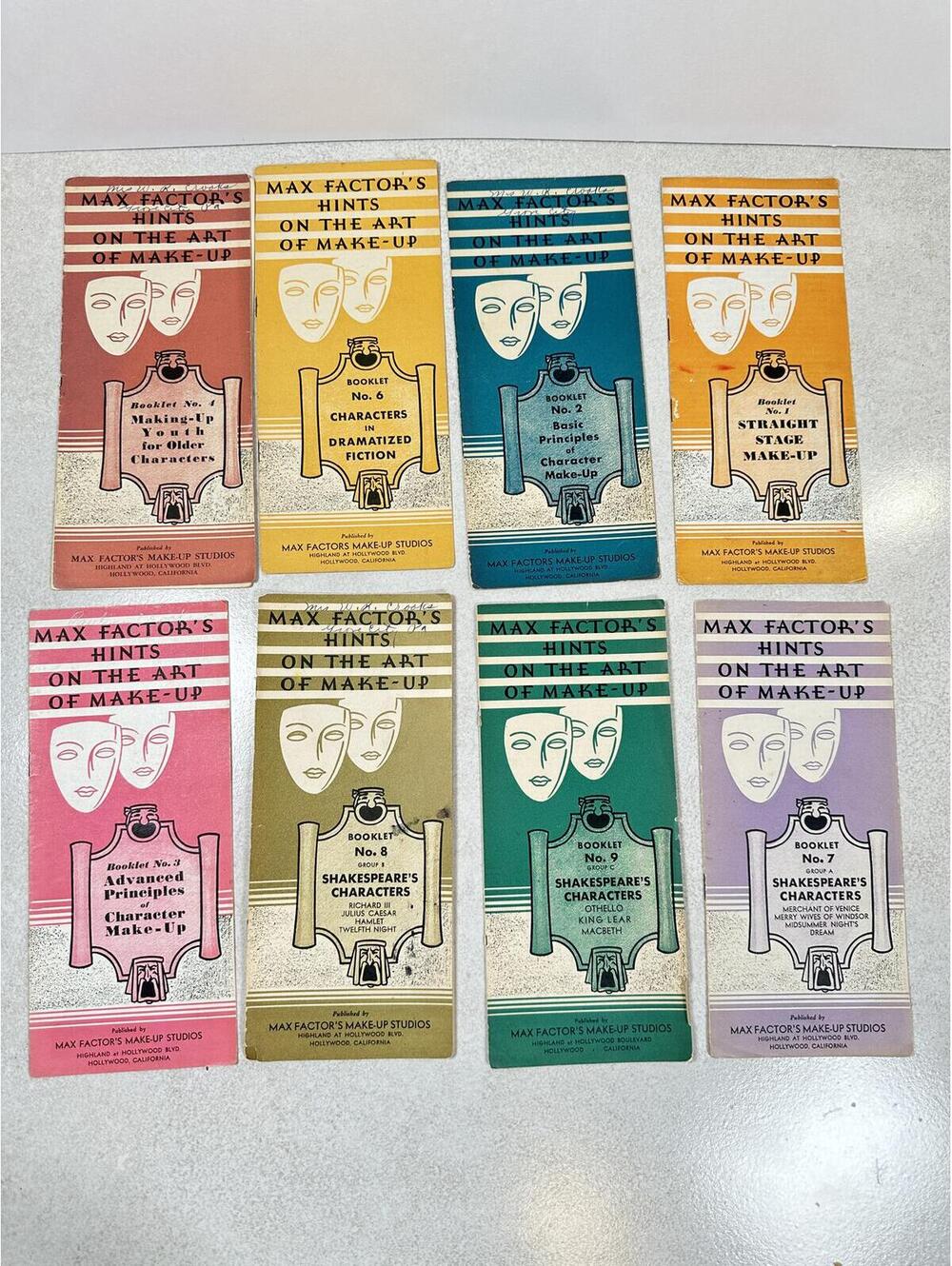 VTG 1930s Max Factor Hints On The Art Of Make-Up Booklet Lot Of 8